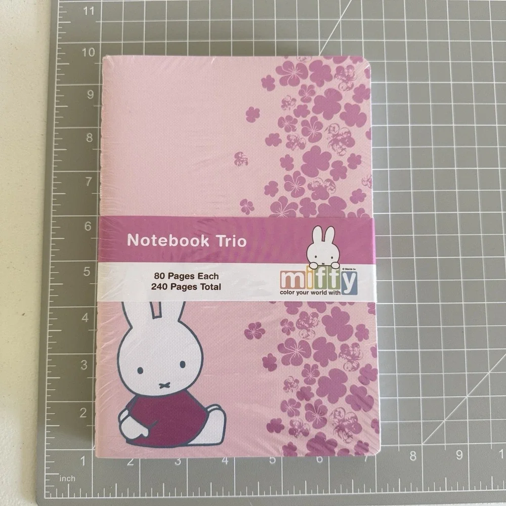 NEW Miffy Pink Green Floral Notebooks Trio 3 Pack Journals‎ 80 Lined Pages Each